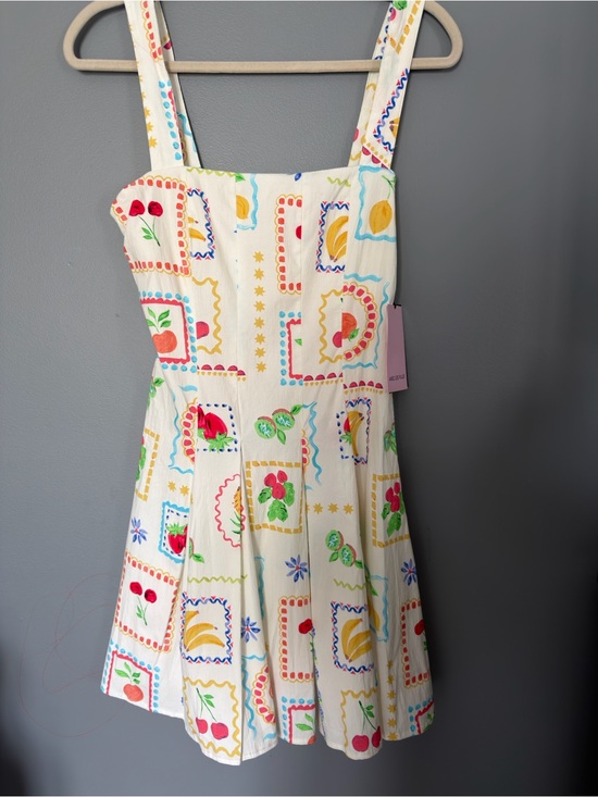 Avec Les Filles Dresses & Skirts - Avec Les Filles Cream Sundress with Colorful Fruit & Floral Print